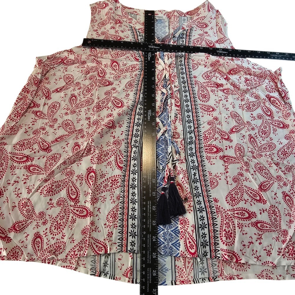 Women's Tunic Sleeveless Blouse Patriotic 3X Red White Blue NWT - Picture 12 of 16